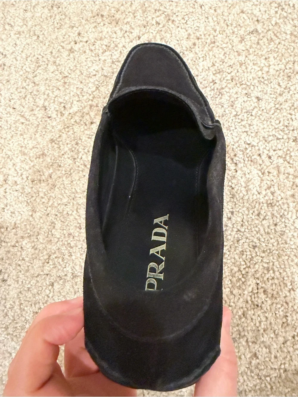 Prada Black Suede Men's Penny Loafers